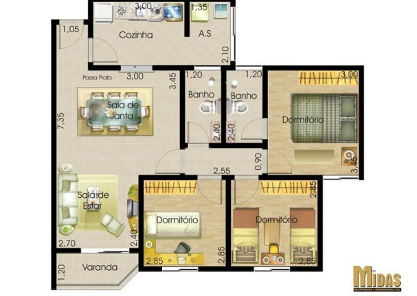Imagem Apartamento com 3 Quartos à Venda, 78 m² em Parque Emilia - Sumaré Imagem Apartamento com 3 Quartos à Venda, 78 m² em Parque Emilia - Sumaré