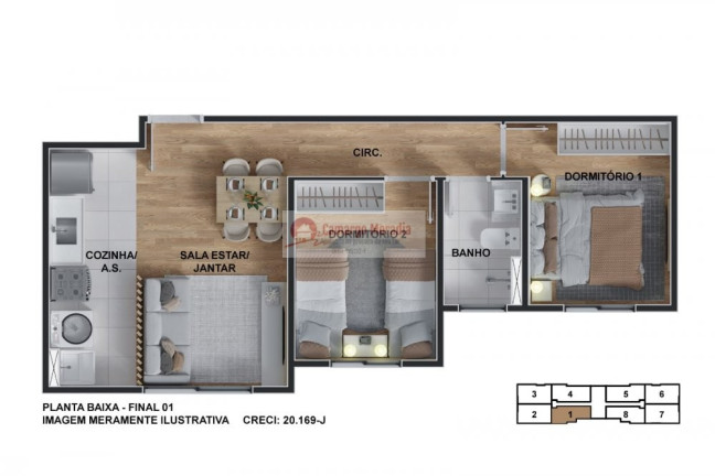Imagem Apartamento com 2 Quartos à Venda, 48 m² em Fazenda Aya - Suzano