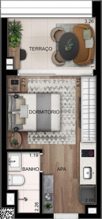 Imagem Studio com 1 Quarto à Venda, 27 m² em Perdizes - São Paulo Imagem Studio com 1 Quarto à Venda, 27 m² em Perdizes - São Paulo
