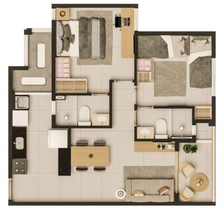 Imagem Apartamento com 2 Quartos à Venda, 55 m² em Aldeota - Fortaleza