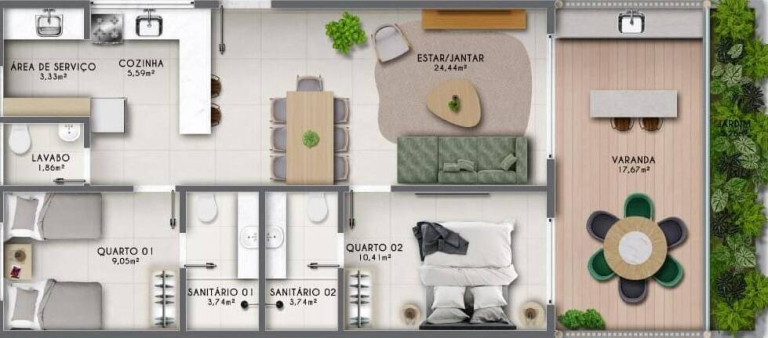 Imagem Apartamento com 3 Quartos à Venda, em Imbassaí - Mata De São João Imagem Apartamento com 3 Quartos à Venda, em Imbassaí - Mata De São João