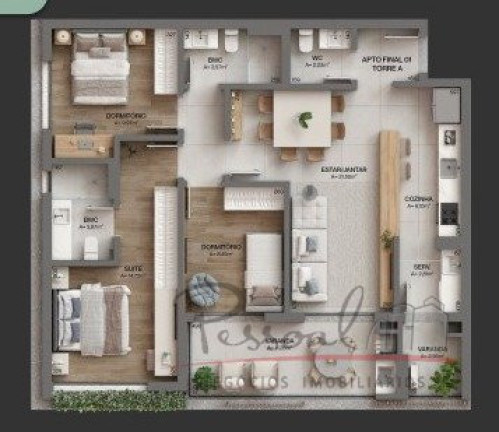 Imagem Apartamento com 3 Quartos à Venda, 104 m² em Cacupé - Florianópolis Imagem Apartamento com 3 Quartos à Venda, 104 m² em Cacupé - Florianópolis