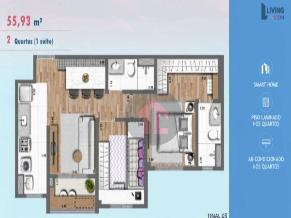 Imagem Apartamento com 2 Quartos à Venda, 56 m² em Bonfim - Campinas Imagem Apartamento com 2 Quartos à Venda, 56 m² em Bonfim - Campinas