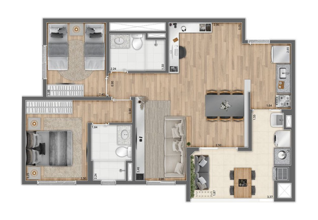 Imagem Apartamento com 2 Quartos à Venda, 57 m² em Picanço - Guarulhos