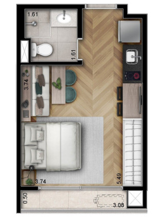 Imagem Imóvel com 1 Quarto à Venda, 24 m² em Pinheiros - São Paulo