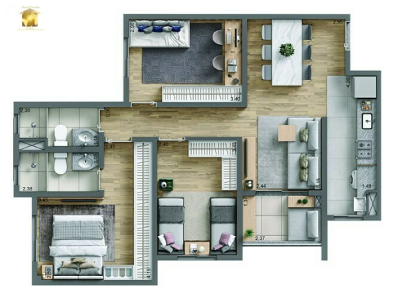 Imagem Apartamento com 3 Quartos à Venda, 69 m² em Rudge Ramos - São Bernardo Do Campo Imagem Apartamento com 3 Quartos à Venda, 69 m² em Rudge Ramos - São Bernardo Do Campo