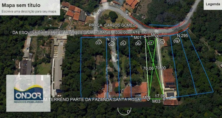 Terreno à Venda, 1.000 m² em Chácara Vista Alegre - Cotia