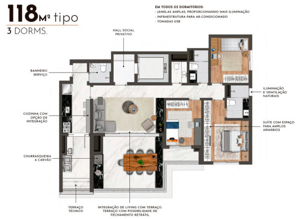 Imagem Apartamento com 3 Quartos à Venda, 118 m² em Jardim Aurélia - São Paulo