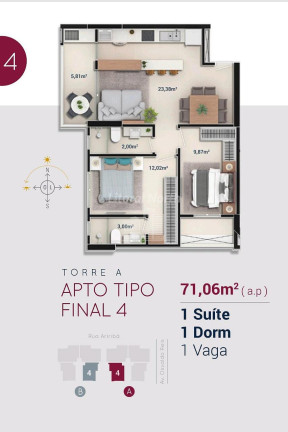 Imagem Apartamento com 2 Quartos à Venda, 70 m² em Praia Brava - Itajaí