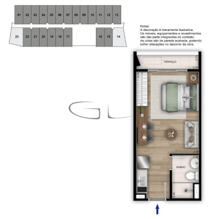 Imagem Kitnet com 1 Quarto à Venda, 25 m² em República - São Paulo Imagem Kitnet com 1 Quarto à Venda, 25 m² em República - São Paulo
