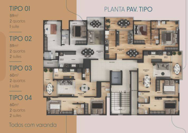 Imagem Apartamento com 2 Quartos à Venda, 60 m² em Bessa - João Pessoa Imagem Apartamento com 2 Quartos à Venda, 60 m² em Bessa - João Pessoa