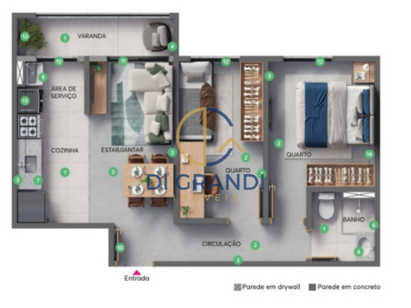 Imagem Imóvel com 2 Quartos à Venda, 41 m² em Galleria - Campinas Imagem Imóvel com 2 Quartos à Venda, 41 m² em Galleria - Campinas