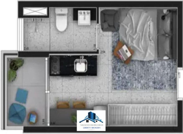 Imagem Apartamento com 1 Quarto para Alugar, 21 m² em Indianópolis - São Paulo