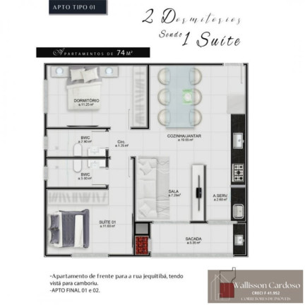 Imagem Apartamento com 2 Quartos à Venda, 72 m² em Tabuleiro - Camboriú Imagem Apartamento com 2 Quartos à Venda, 72 m² em Tabuleiro - Camboriú