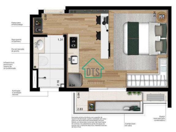 Imagem Studio com 1 Quarto à Venda, 25 m² em Indianópolis - São Paulo