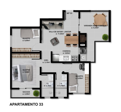 Imagem Apartamento com 3 Quartos à Venda, 65 m² em Afonso Pena - São José Dos Pinhais Imagem Apartamento com 3 Quartos à Venda, 65 m² em Afonso Pena - São José Dos Pinhais