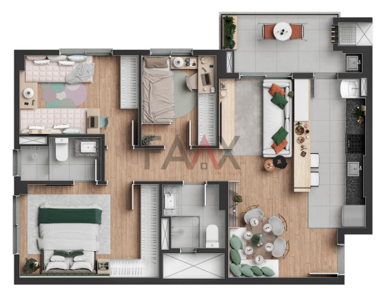 Imagem Apartamento com 2 Quartos à Venda, 67 m² em Cidade Dos Lagos - Guarapuava Imagem Apartamento com 2 Quartos à Venda, 67 m² em Cidade Dos Lagos - Guarapuava
