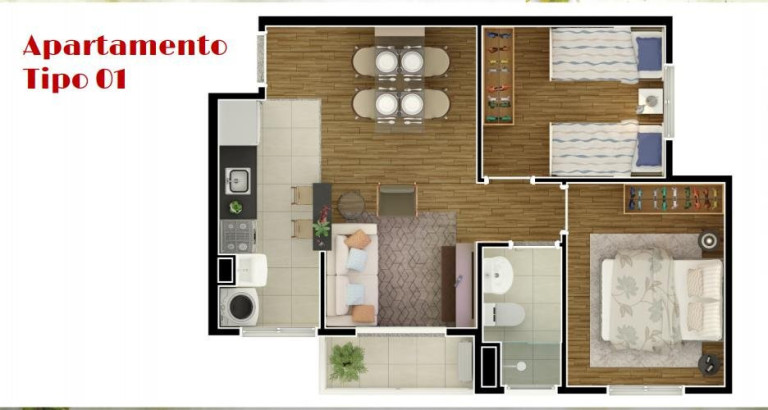 Imagem Apartamento com 2 Quartos à Venda, 46 m² em Nova Odessa Imagem Apartamento com 2 Quartos à Venda, 46 m² em Nova Odessa