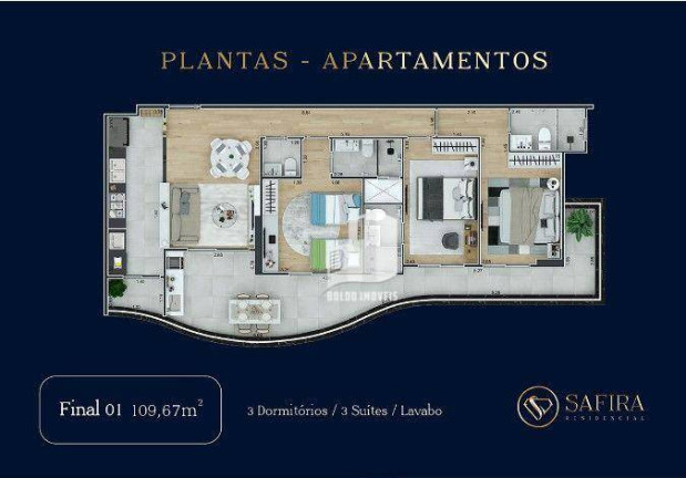 Imagem Apartamento com 2 Quartos à Venda, 77 m² em Vila Guilhermina - Praia Grande