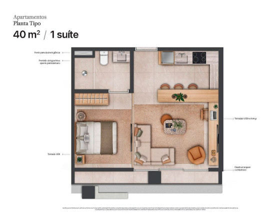 Studio com 1 Quarto à Venda, 49 m² em Itaim Bibi - São Paulo