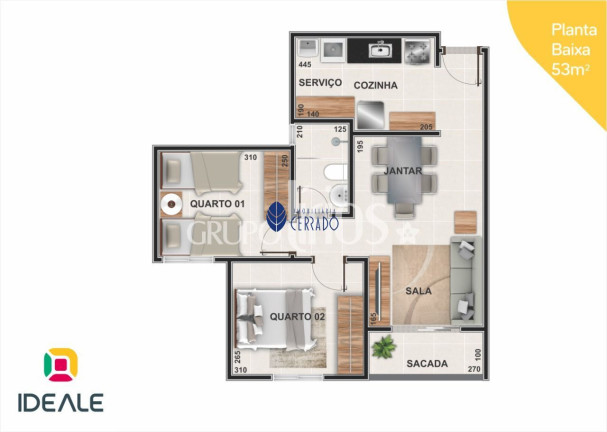 Imagem Apartamento com 2 Quartos à Venda, 53 m² em Centro - Anápolis Imagem Apartamento com 2 Quartos à Venda, 53 m² em Centro - Anápolis
