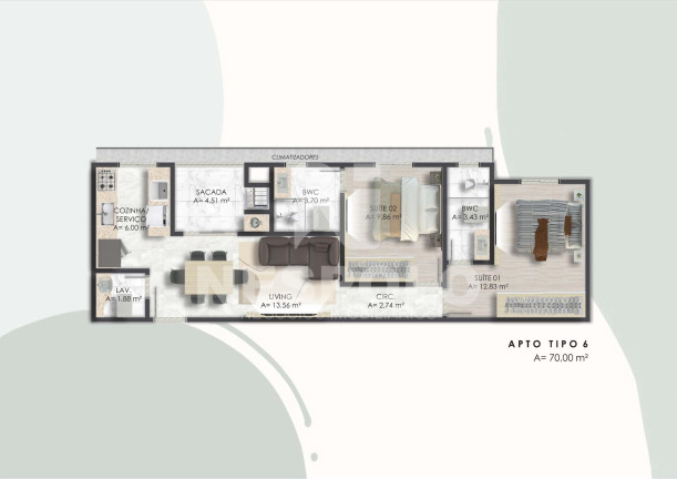 Imagem Apartamento à Venda, 70 m² em Jardim Praia Mar - Itapema
