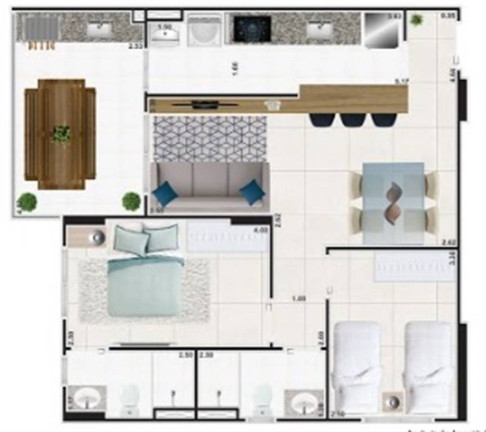 Imagem Apartamento com 2 Quartos à Venda, 70 m² em Guilhermina - Praia Grande