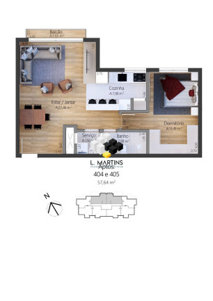Imagem Apartamento com 1 Quarto à Venda, 54 m² em Moura - Gramado Imagem Apartamento com 1 Quarto à Venda, 54 m² em Moura - Gramado