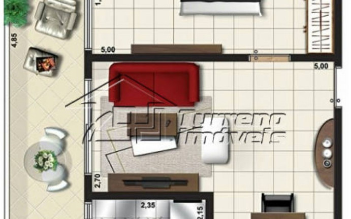 Imagem Apartamento com 1 Quarto para Alugar, 56 m² em Jardim Das Colinas - São José Dos Campos Imagem Apartamento com 1 Quarto para Alugar, 56 m² em Jardim Das Colinas - São José Dos Campos