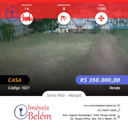 Imagem Casa com 14 Quartos à Venda, 1.200 m² em Santa Rita - Macapá Imagem Casa com 14 Quartos à Venda, 1.200 m² em Santa Rita - Macapá