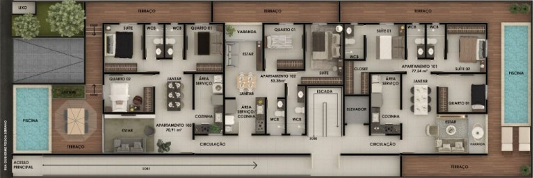 Imagem Apartamento com 3 Quartos à Venda, 72 m² em Bancários - João Pessoa Imagem Apartamento com 3 Quartos à Venda, 72 m² em Bancários - João Pessoa