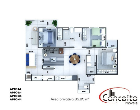 Imagem Apartamento com 3 Quartos à Venda, 85 m² em Itaguá - Ubatuba