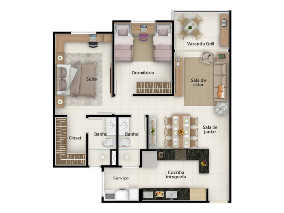 Imagem Apartamento com 2 Quartos à Venda, 75 m² em Altos Do Morumbi - Vinhedo Imagem Apartamento com 2 Quartos à Venda, 75 m² em Altos Do Morumbi - Vinhedo