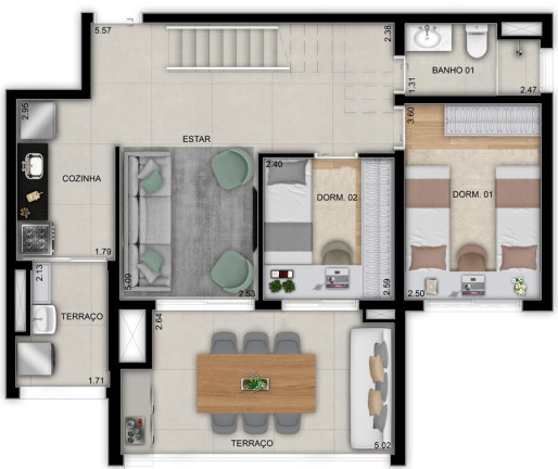 Imagem Apartamento com 2 Quartos à Venda, 50 m² em Brooklin Paulista - São Paulo