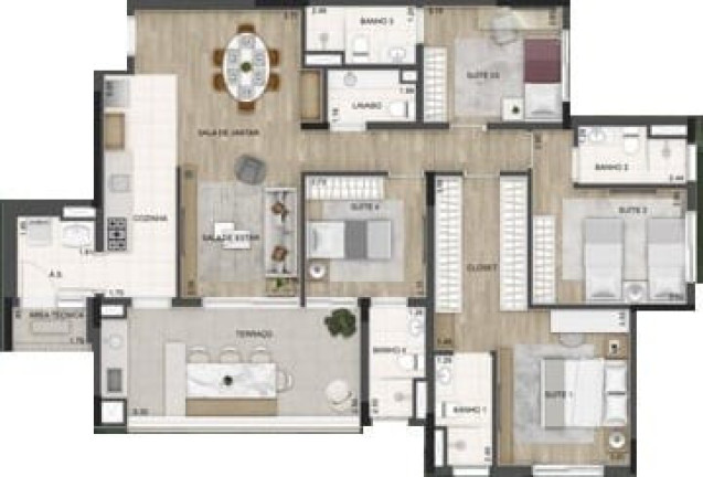 Imagem Apartamento com 4 Quartos à Venda, 221 m² em Granja Viana - Cotia