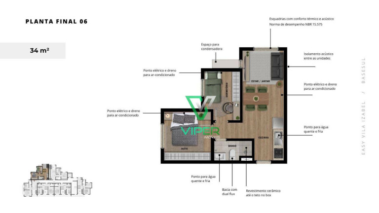 Imagem Apartamento com 2 Quartos à Venda, 34 m² em Vila Izabel - Curitiba