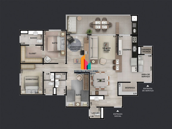 Imagem Apartamento com 3 Quartos à Venda, 113 m² em Jardim Campos Elísios - Jundiaí
