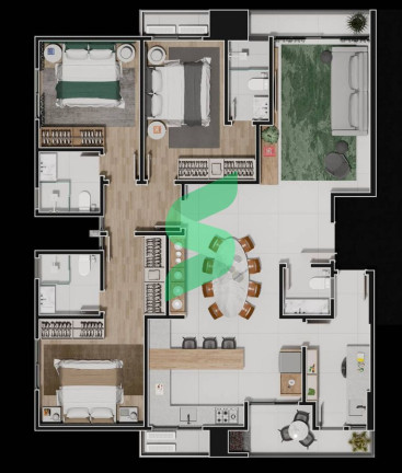 Imagem Apartamento com 2 Quartos à Venda, 63 m² em América - Joinville Imagem Apartamento com 2 Quartos à Venda, 63 m² em América - Joinville