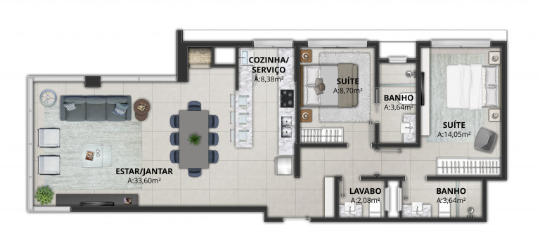 Imagem Apartamento com 2 Quartos à Venda, 77 m² em Centro - Torres