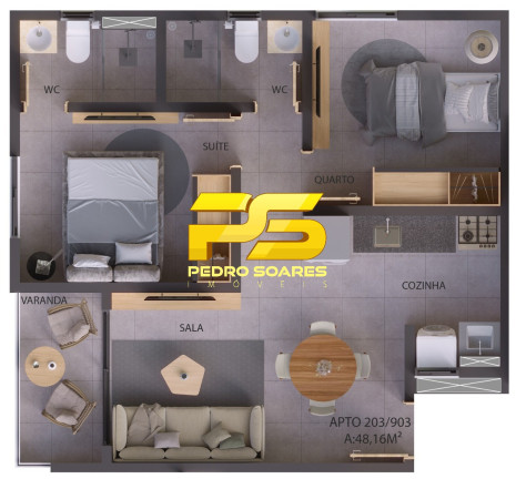 Imagem Apartamento com 2 Quartos à Venda, 48 m² em Jardim Cidade Universitária - João Pessoa Imagem Apartamento com 2 Quartos à Venda, 48 m² em Jardim Cidade Universitária - João Pessoa