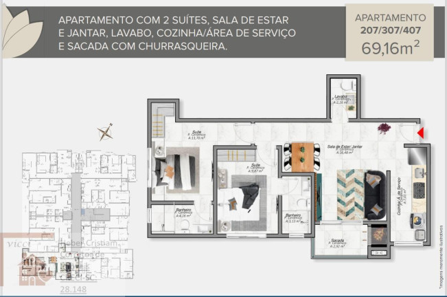 Imagem Apartamento com 2 Quartos à Venda, 72 m² em Cachoeira Do Bom Jesus - Florianópolis