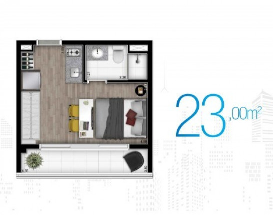 Imagem Apartamento com 2 Quartos à Venda, 55 m² em Centro - São Paulo