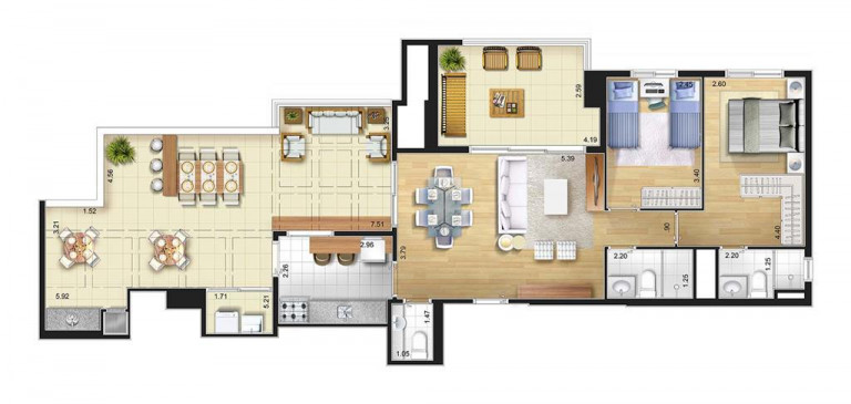 Imagem Apartamento com 2 Quartos à Venda, 63 m² em Campestre - Santo André