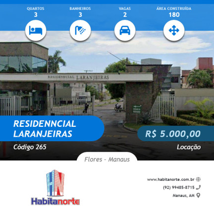 Imagem Casa com 3 Quartos para Alugar, em Flores - Manaus Imagem Casa com 3 Quartos para Alugar, em Flores - Manaus