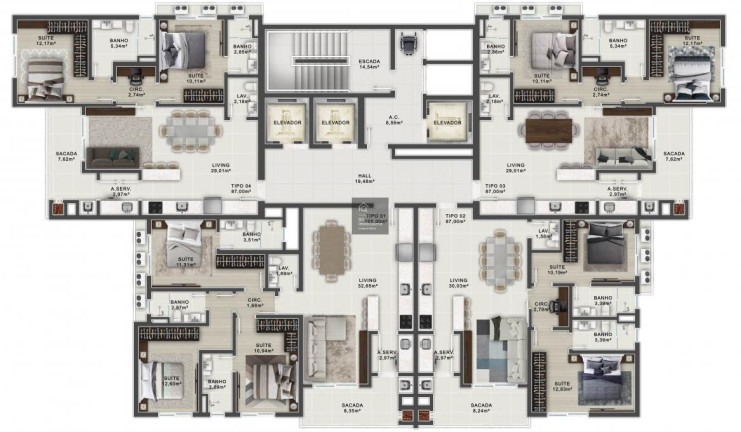Imagem Apartamento com 2 Quartos à Venda, 87 m² em Balneário Pereque - Porto Belo Imagem Apartamento com 2 Quartos à Venda, 87 m² em Balneário Pereque - Porto Belo