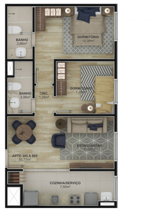 Imagem Apartamento com 2 Quartos à Venda, 56 m² em Centro - Novo Hamburgo Imagem Apartamento com 2 Quartos à Venda, 56 m² em Centro - Novo Hamburgo