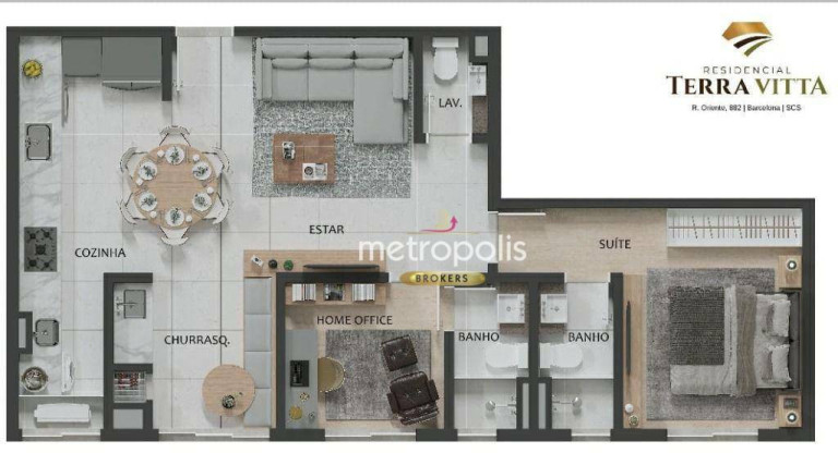 Imagem Apartamento com 2 Quartos à Venda, 68 m² em Barcelona - São Caetano Do Sul