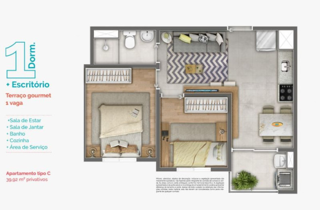Imagem Apartamento com 2 Quartos à Venda, 40 m² em Conceição - Osasco