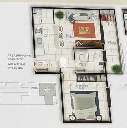 Imagem Apartamento com 1 Quarto à Venda, 35 m² em Camobi - Santa Maria Imagem Apartamento com 1 Quarto à Venda, 35 m² em Camobi - Santa Maria