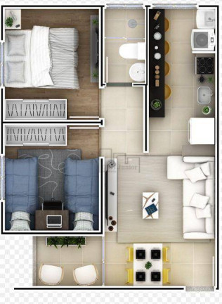 Imagem Apartamento com 2 Quartos à Venda, 44 m² em Jardim Simus - Sorocaba Imagem Apartamento com 2 Quartos à Venda, 44 m² em Jardim Simus - Sorocaba